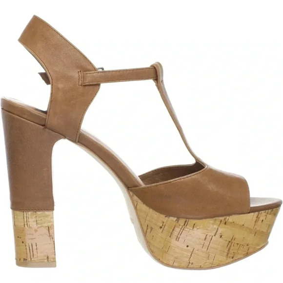 Dolce Vita Women's Baxter Platform pump Tan Leather Sz 9 EUC - Picture 1 of 15